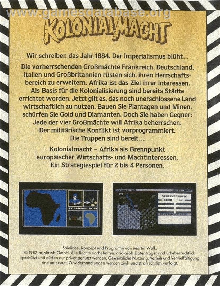 Kolonialmacht - Commodore 64 - Artwork - Box Back