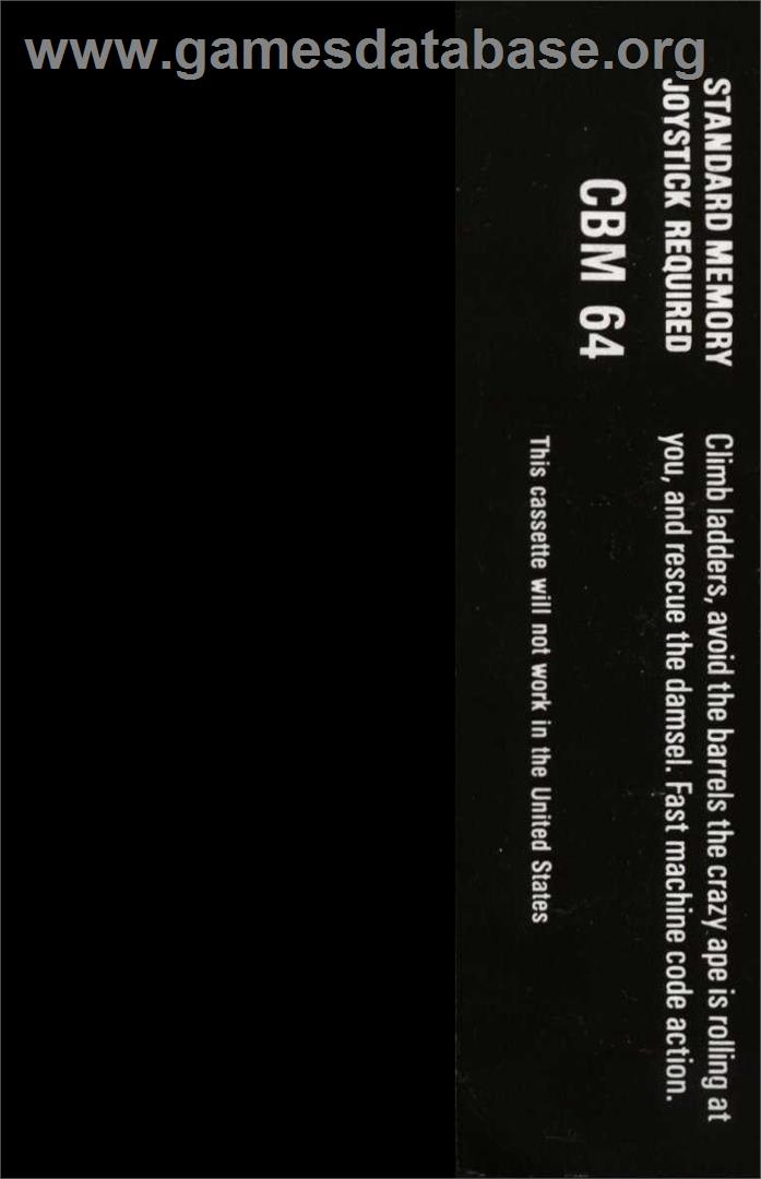 Kongo Kong - Commodore 64 - Artwork - Box Back