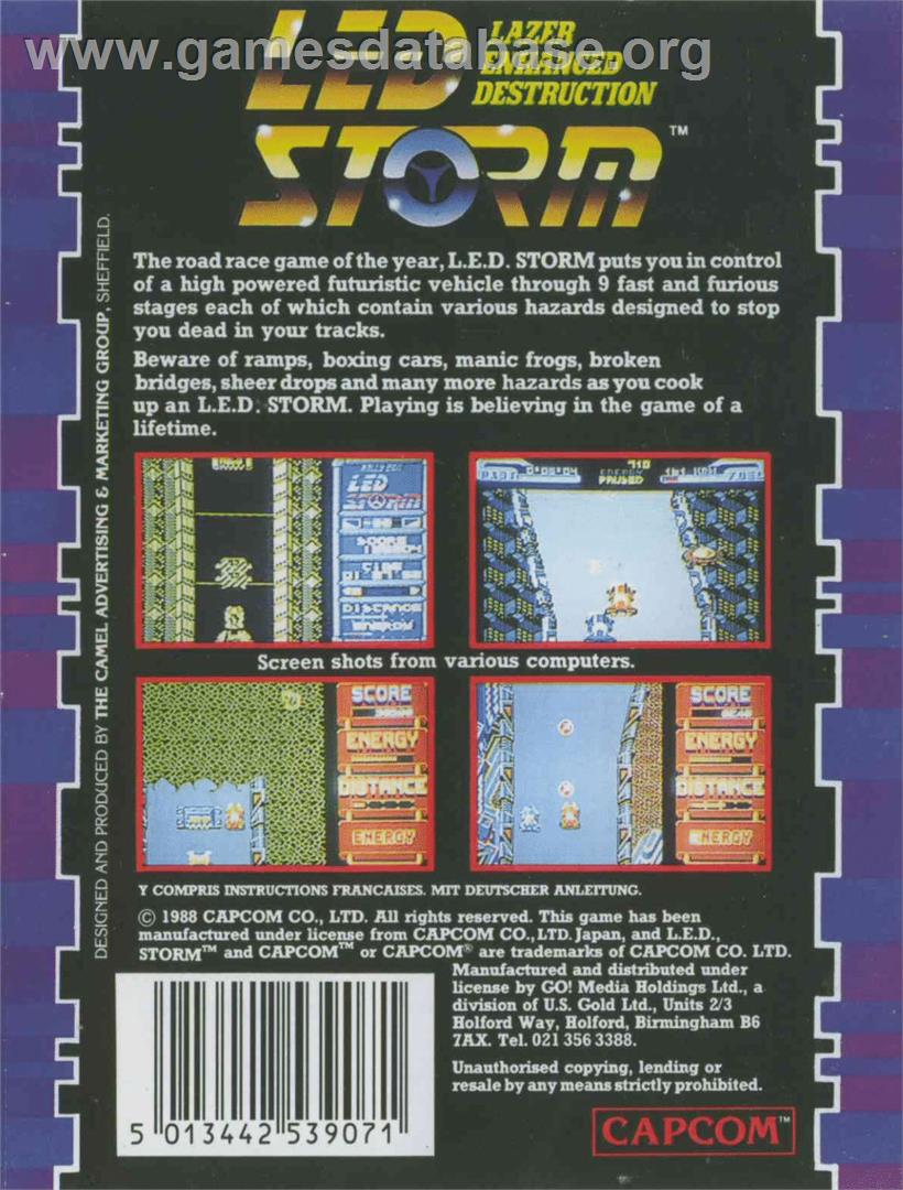 L.E.D. Storm - Commodore 64 - Artwork - Box Back