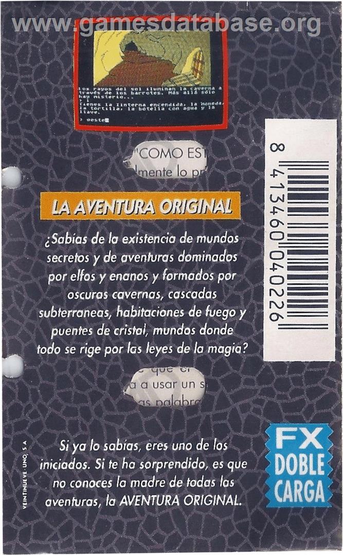 La Aventura Original - Commodore 64 - Artwork - Box Back