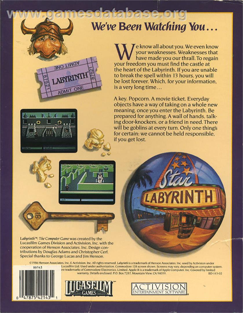 Labyrinth (Unknown - German) - Commodore 64 - Artwork - Box Back