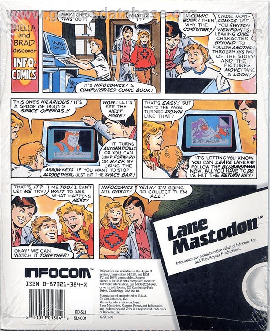 Lane Mastodon vs. the Blubbermen - Commodore 64 - Artwork - Box Back