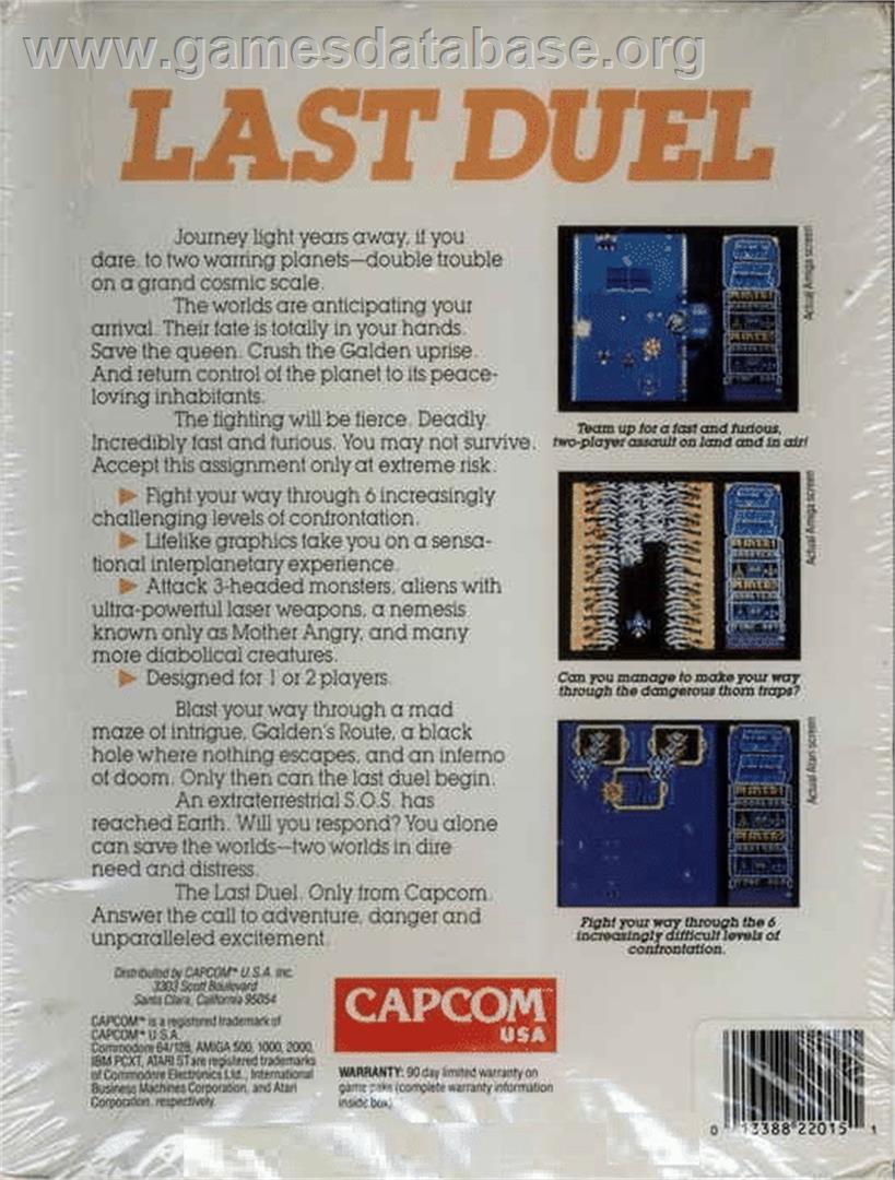 Last Duel - Commodore 64 - Artwork - Box Back
