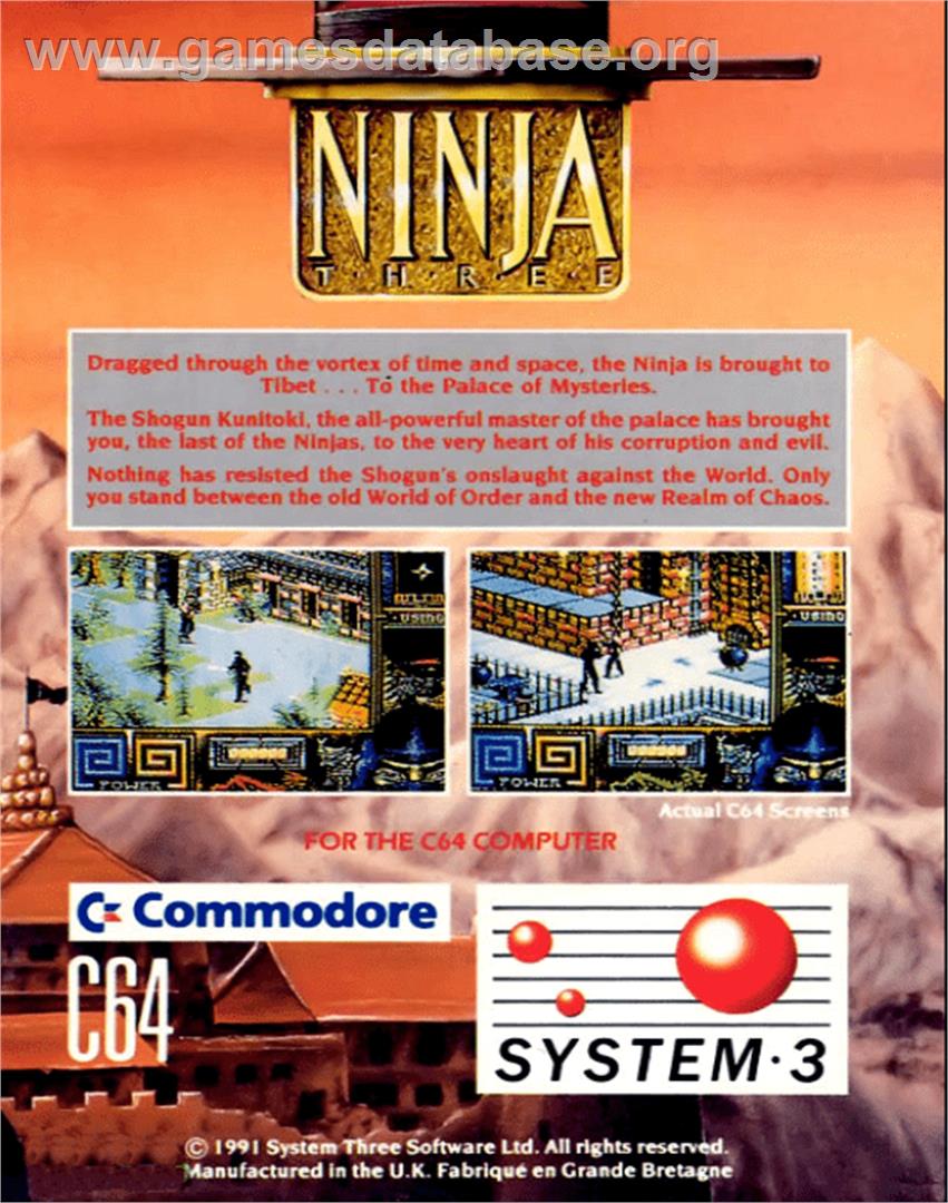Last Ninja 3 - Commodore 64 - Artwork - Box Back