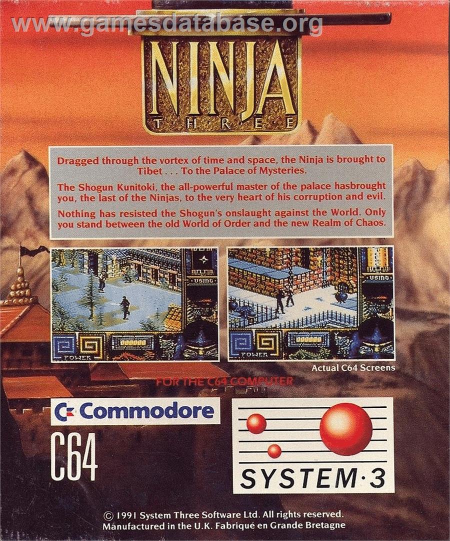 Last Ninja 3 - Commodore 64 - Artwork - Box Back