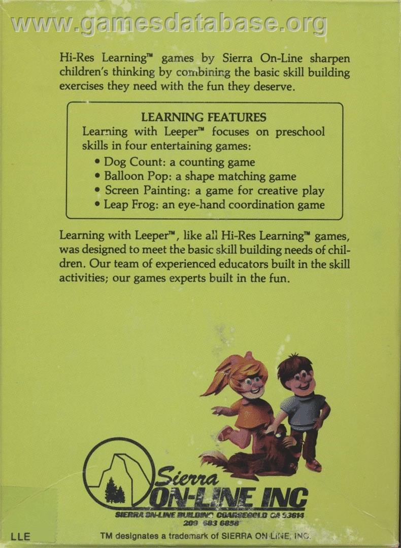 Learning With Leeper - Commodore 64 - Artwork - Box Back