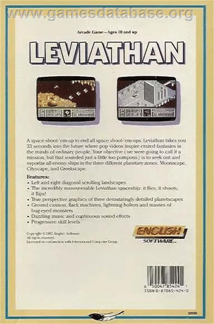 Leviathan - Commodore 64 - Artwork - Box Back