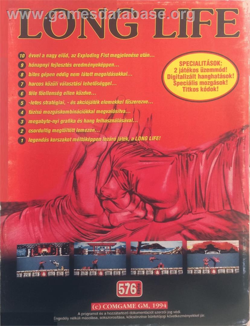 Long Life - Commodore 64 - Artwork - Box Back