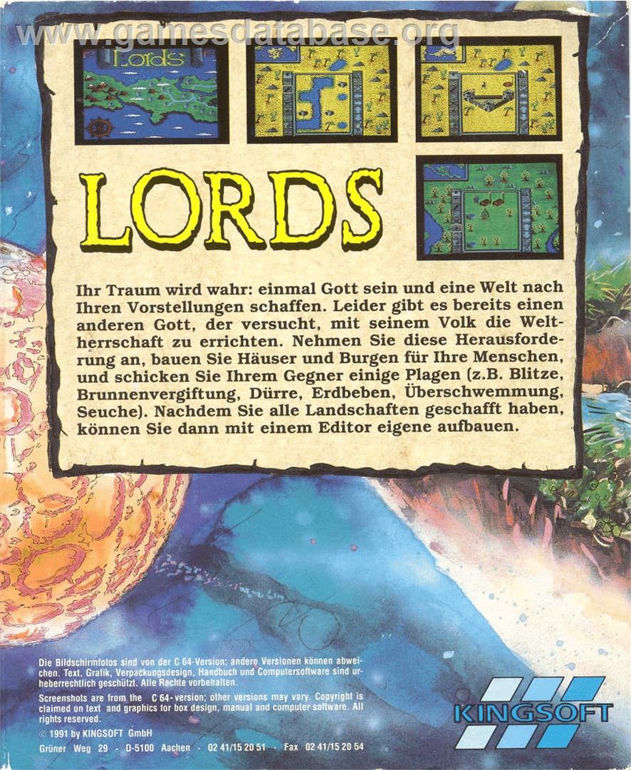 Lords - Commodore 64 - Artwork - Box Back