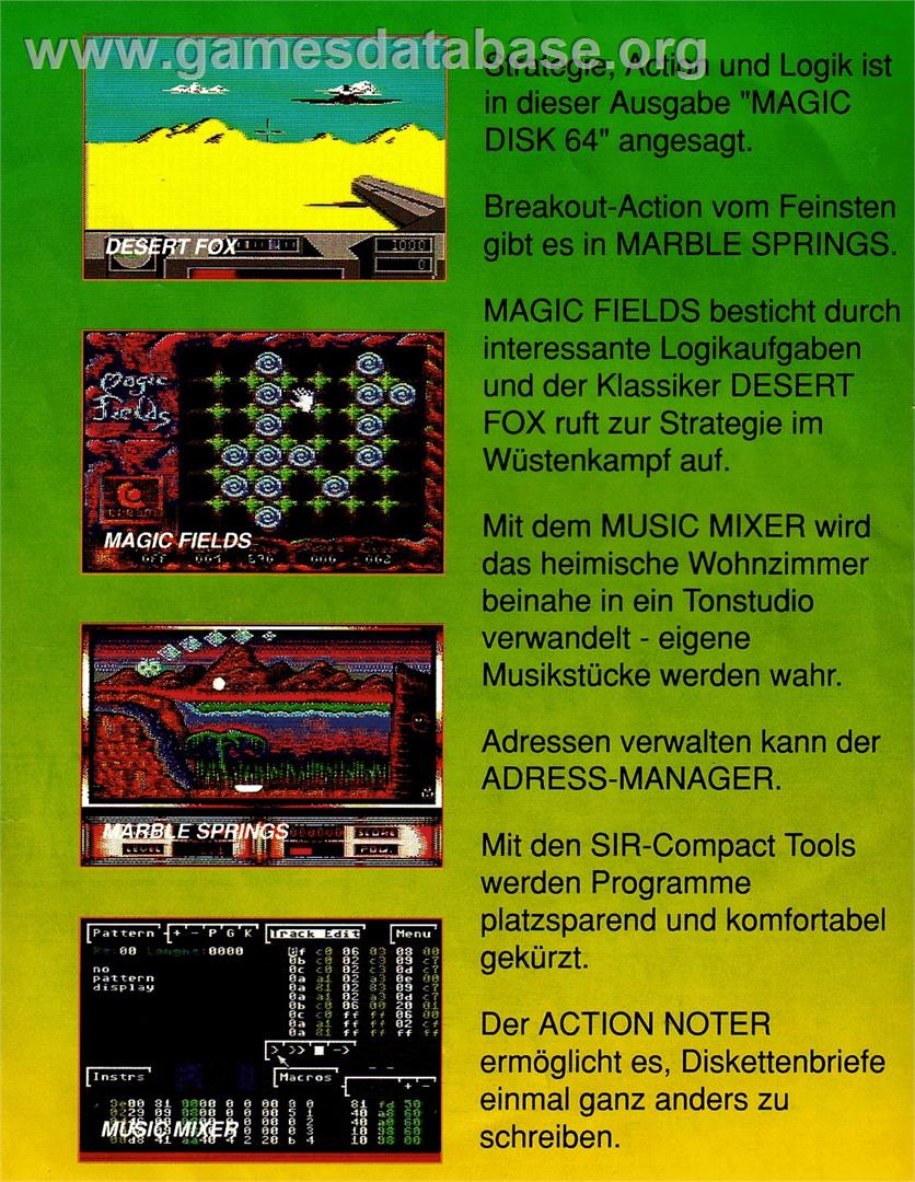 Magic Fields - Commodore 64 - Artwork - Box Back