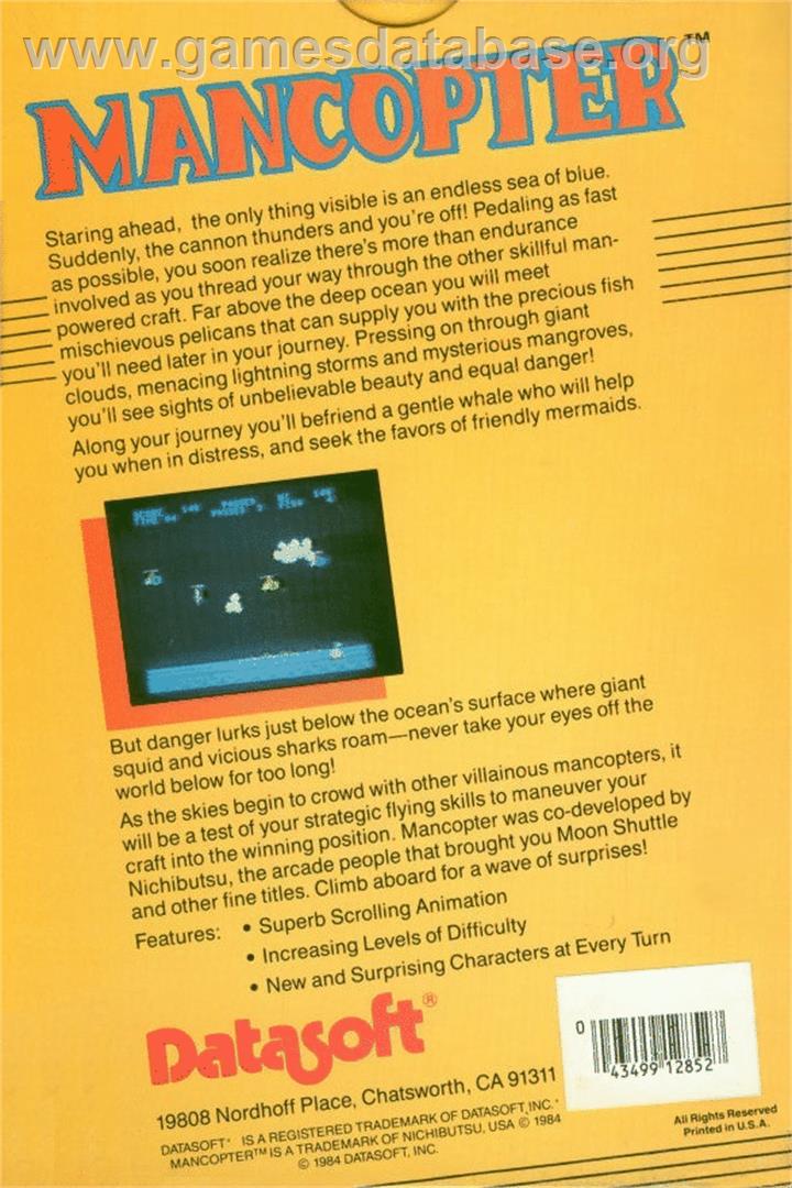 Mancopter - Commodore 64 - Artwork - Box Back