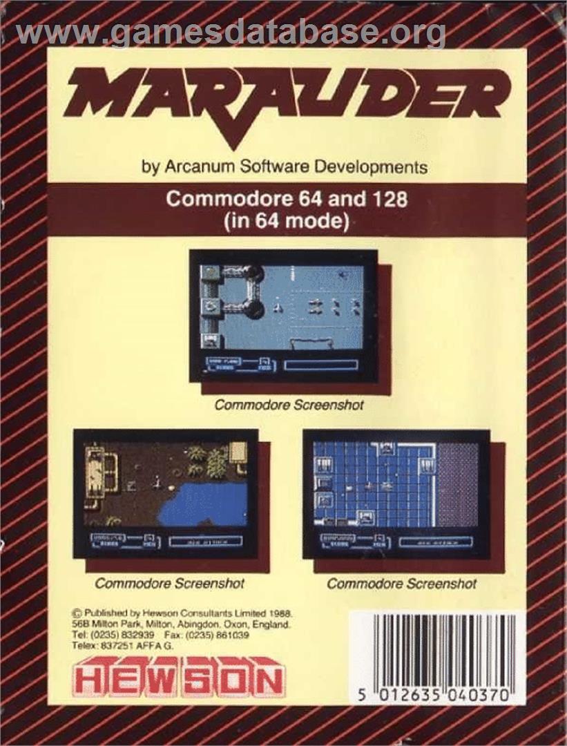 Marauder (Ahoy!) - Commodore 64 - Artwork - Box Back