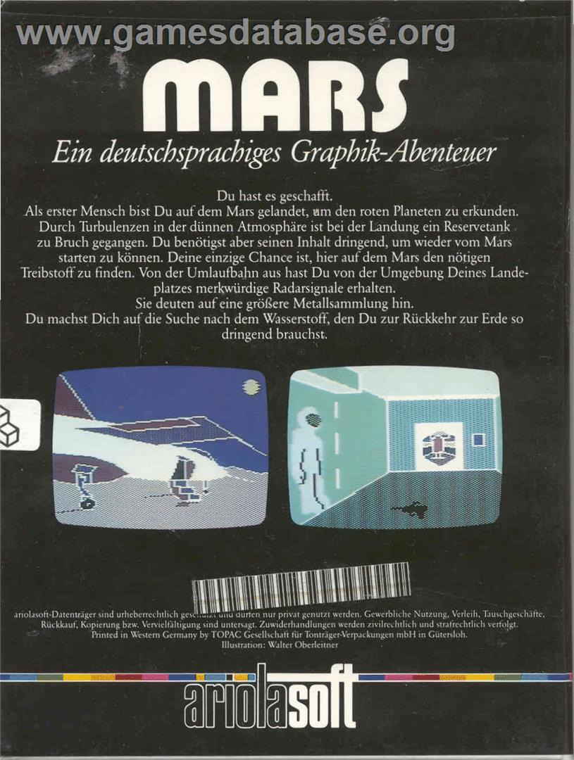 Mars (dilithium Press) - Commodore 64 - Artwork - Box Back