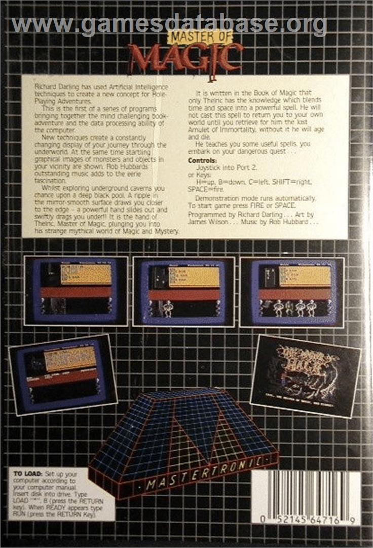 Master Of Magic, The - Commodore 64 - Artwork - Box Back