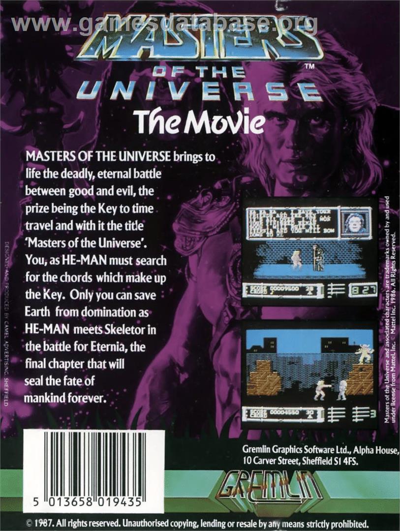 Masters Of The Universe - The Movie - Commodore 64 - Artwork - Box Back