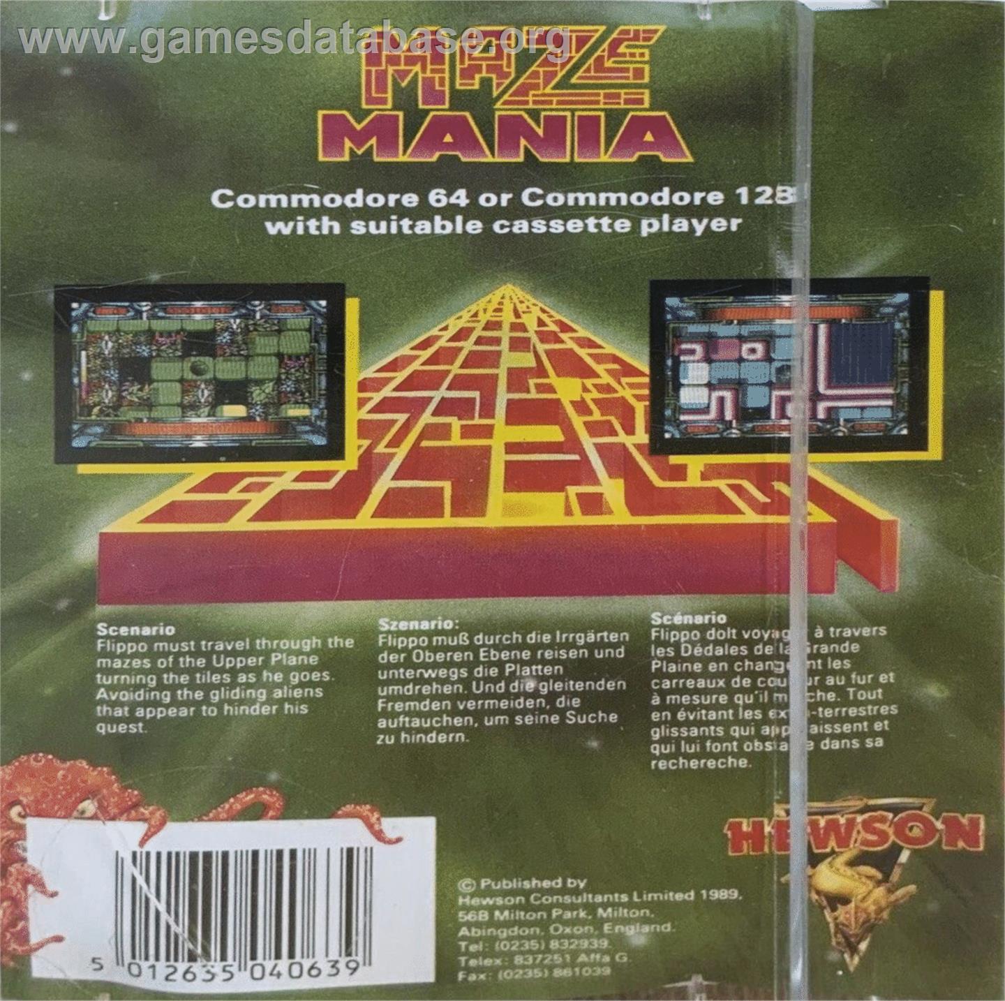 Maze-Mania (Compute!) - Commodore 64 - Artwork - Box Back