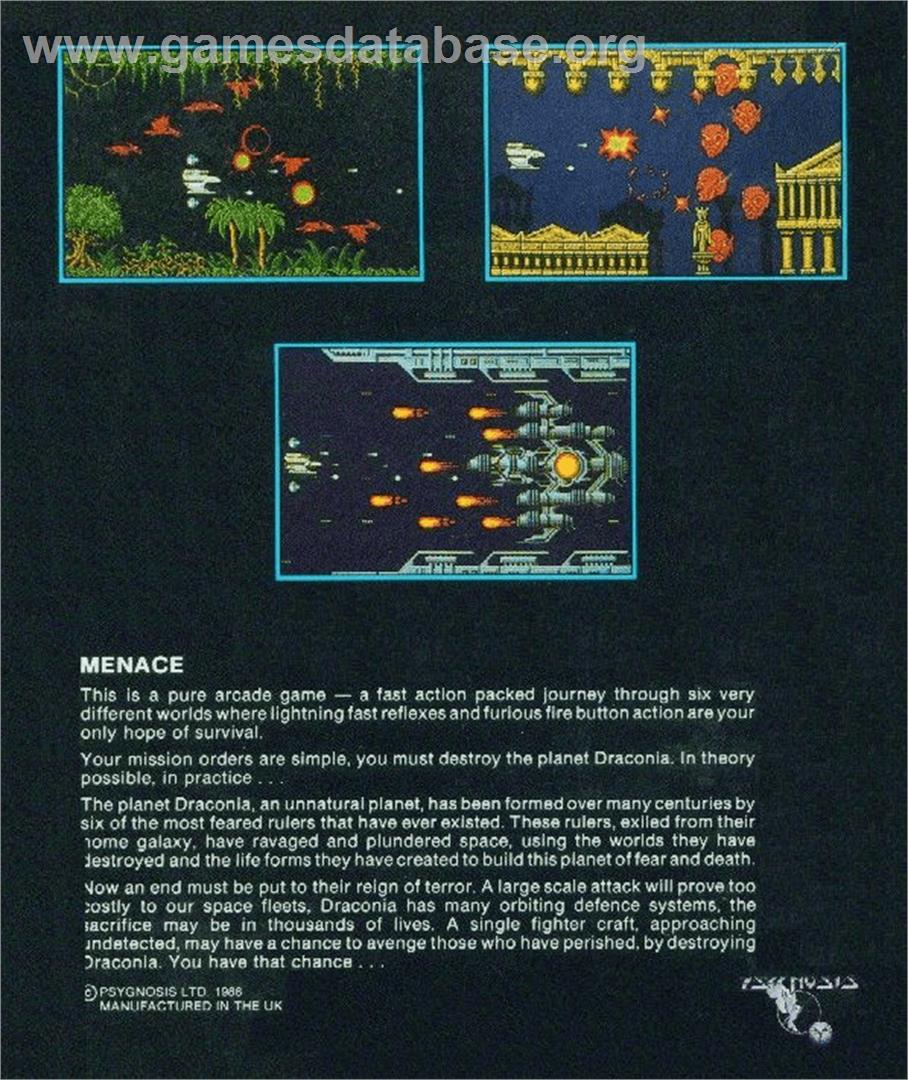 Menace - Commodore 64 - Artwork - Box Back