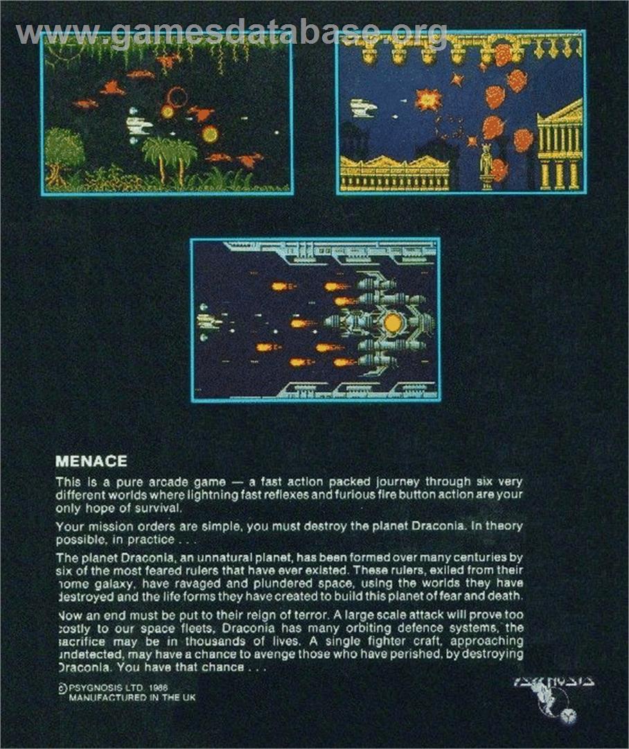 Menace - Commodore 64 - Artwork - Box Back