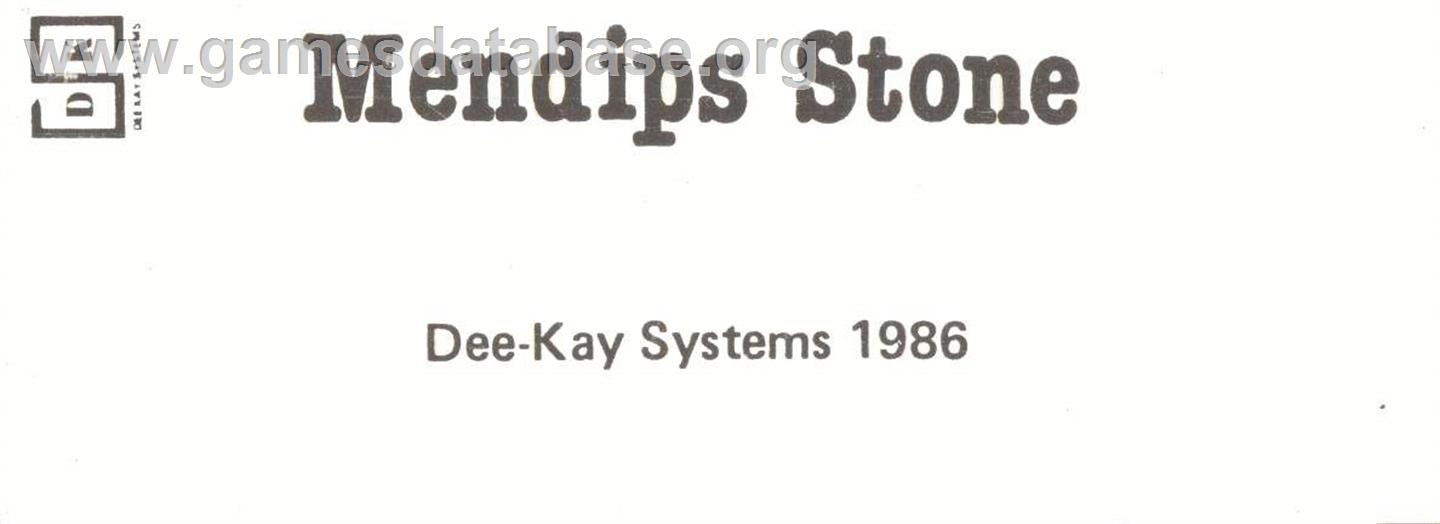 Mendips Stone - Commodore 64 - Artwork - Box Back
