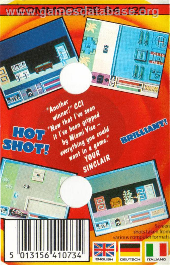 Miami Vice - Commodore 64 - Artwork - Box Back