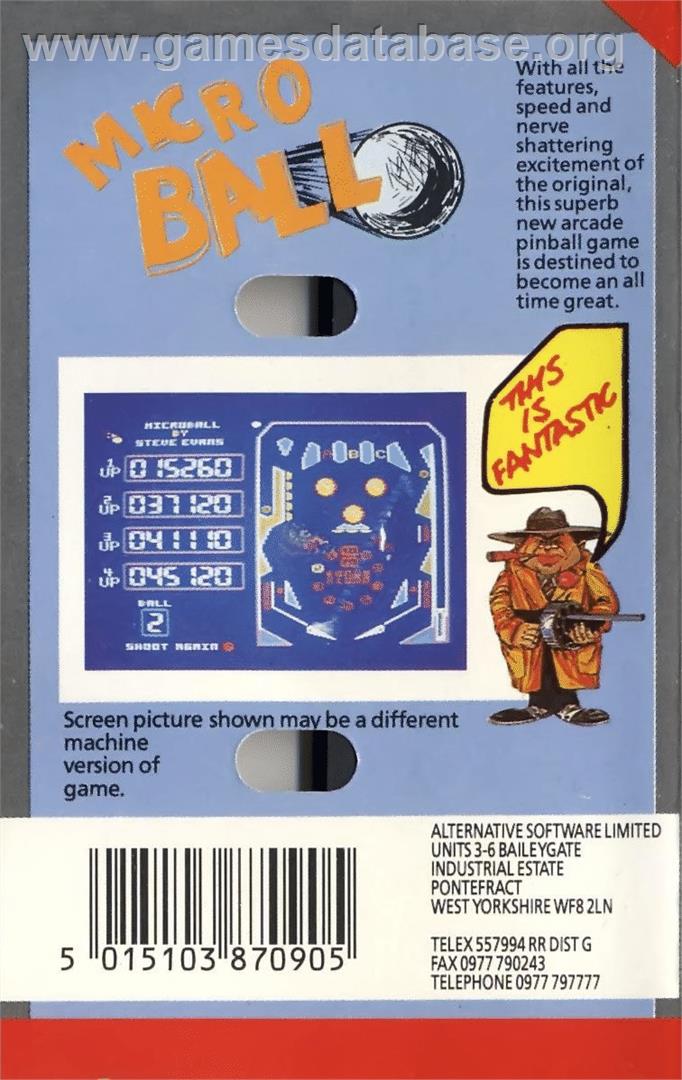 Microball - Commodore 64 - Artwork - Box Back