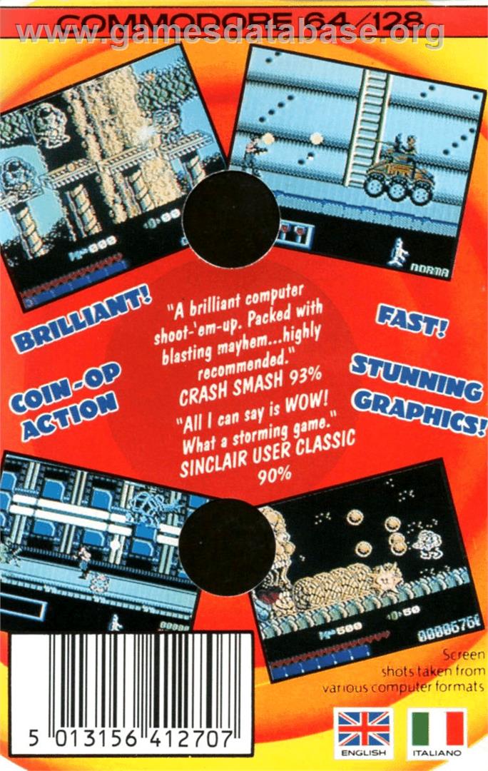 Midnight Resistance - Commodore 64 - Artwork - Box Back
