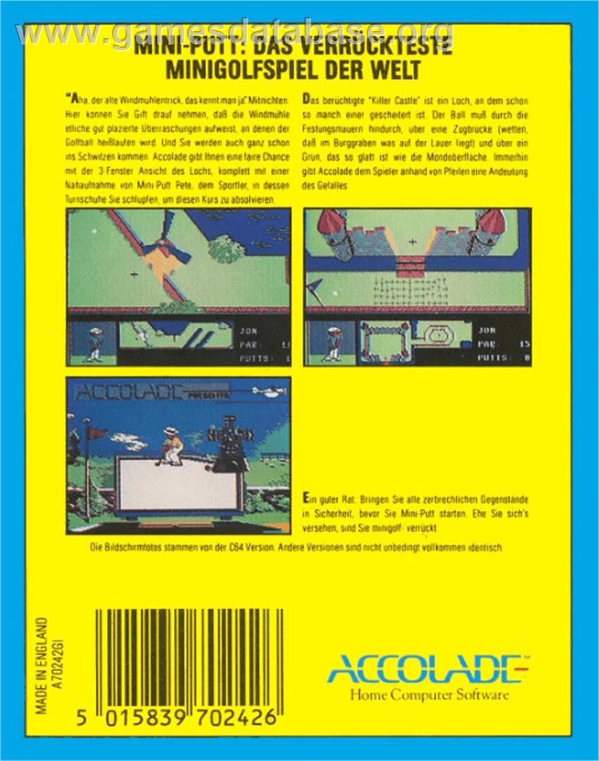 Mini-Putt - Commodore 64 - Artwork - Box Back