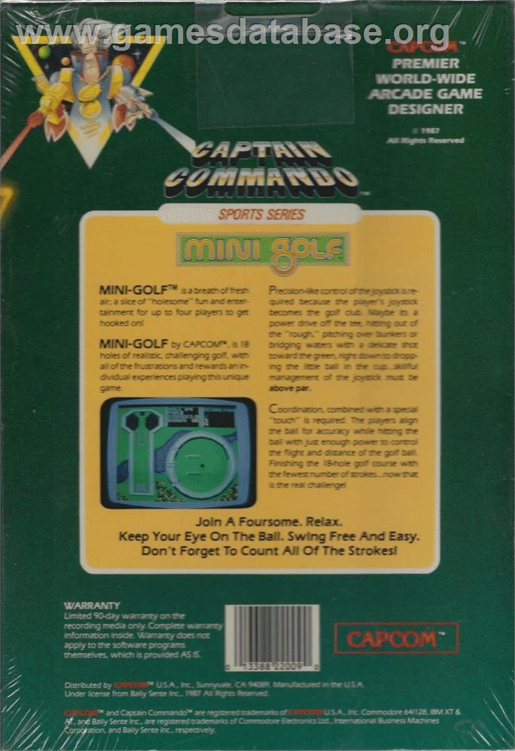 Mini Golf (Capcom) - Commodore 64 - Artwork - Box Back