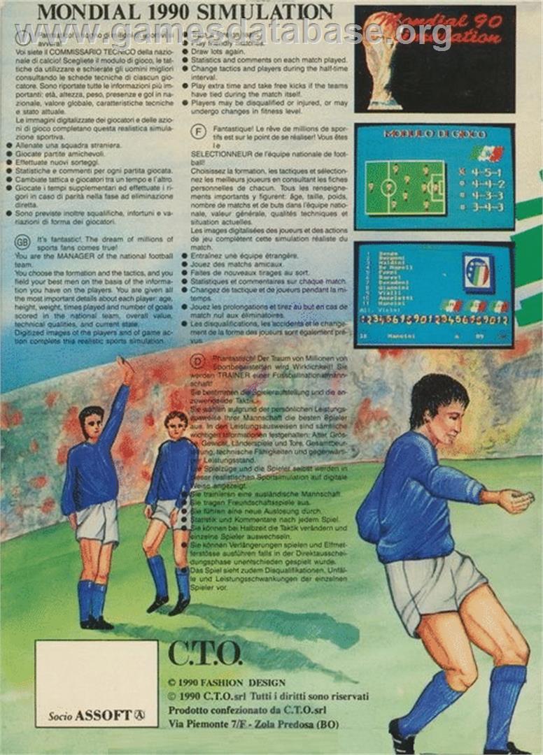 Mondial Simulation 1990 - Commodore 64 - Artwork - Box Back
