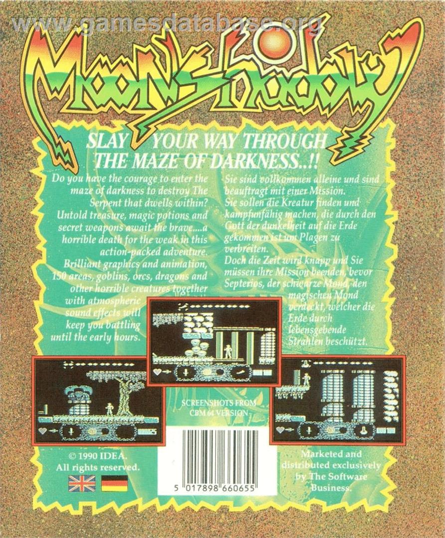 MoonShadow (Idea Software) - Commodore 64 - Artwork - Box Back