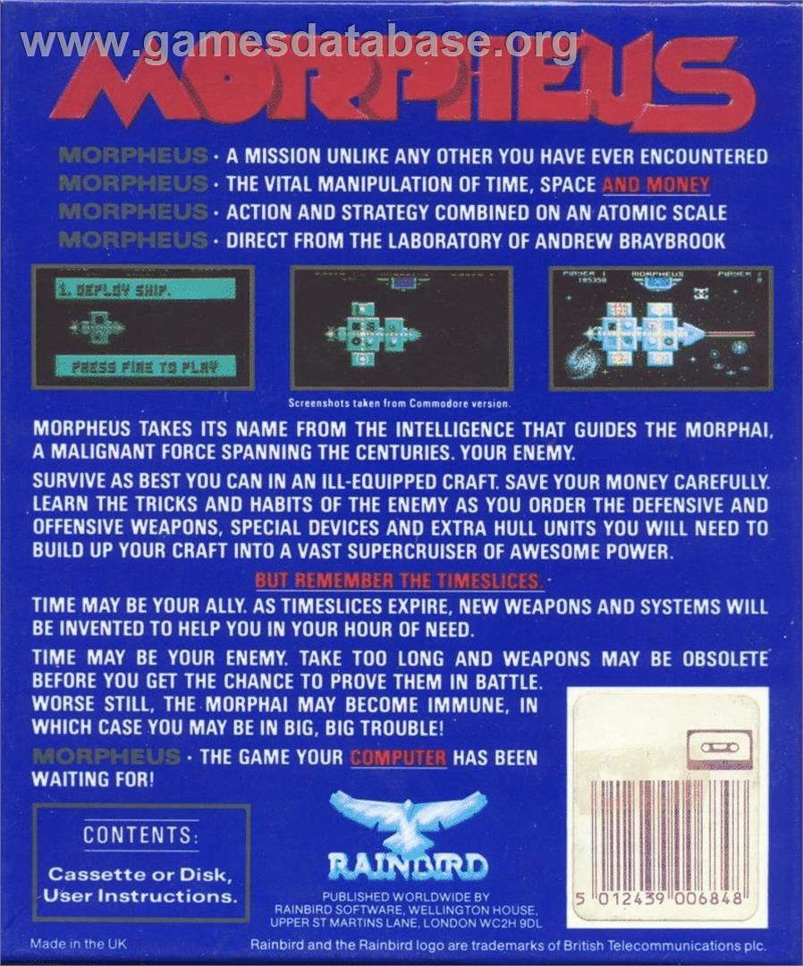 Morpheus - Commodore 64 - Artwork - Box Back