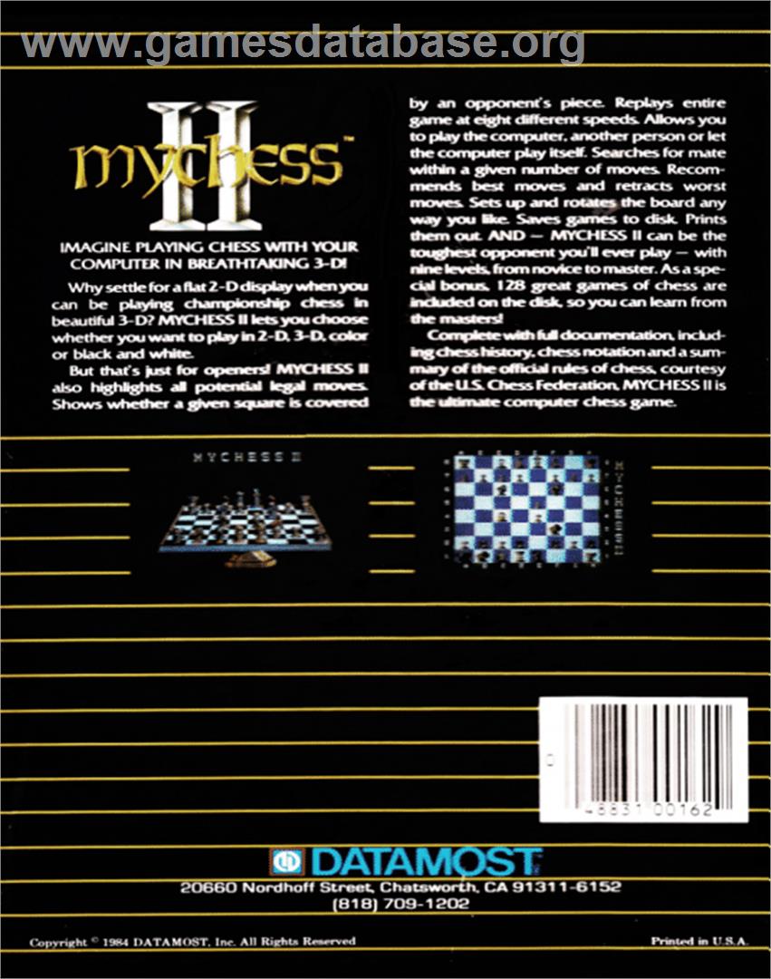 Mychess 2 - Commodore 64 - Artwork - Box Back