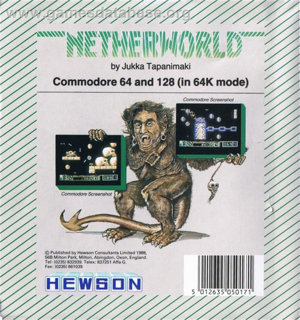 Netherworld - Commodore 64 - Artwork - Box Back