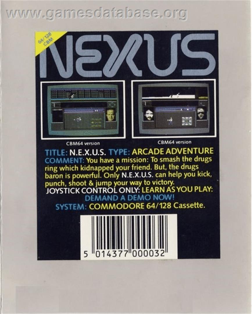 Nexus - Commodore 64 - Artwork - Box Back