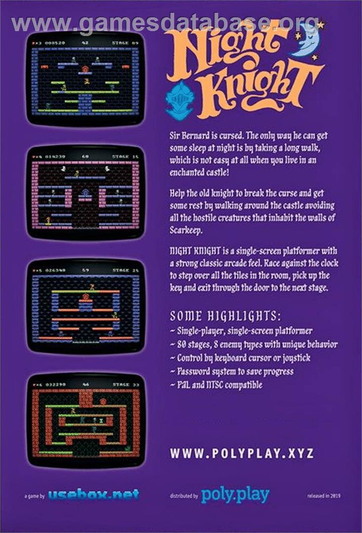 Night Knight - Commodore 64 - Artwork - Box Back