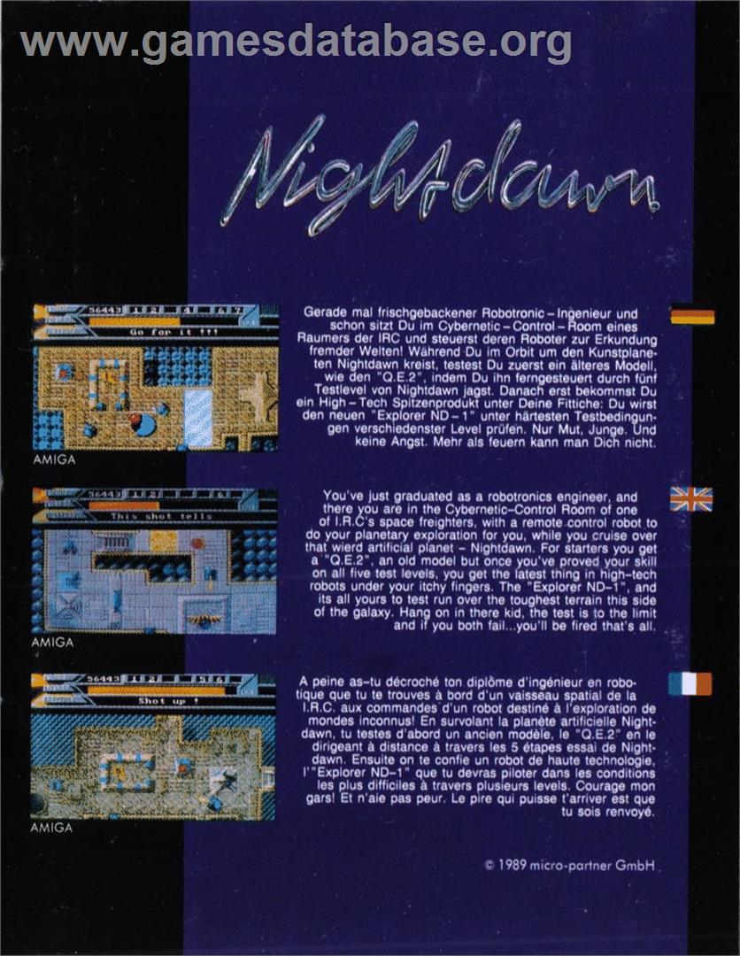 Nightdawn - Commodore 64 - Artwork - Box Back