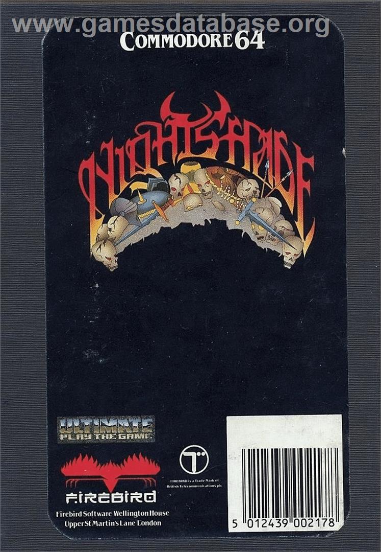 Nightshade - Commodore 64 - Artwork - Box Back