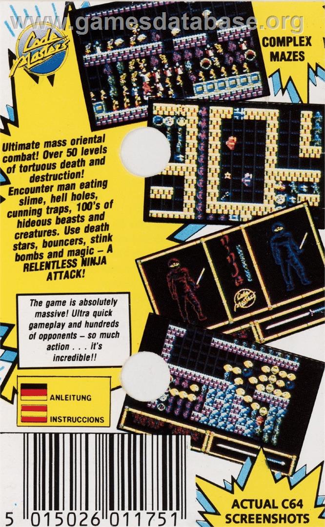 Ninja Massacre - Commodore 64 - Artwork - Box Back