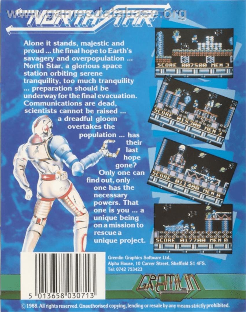 NorthStar - Commodore 64 - Artwork - Box Back