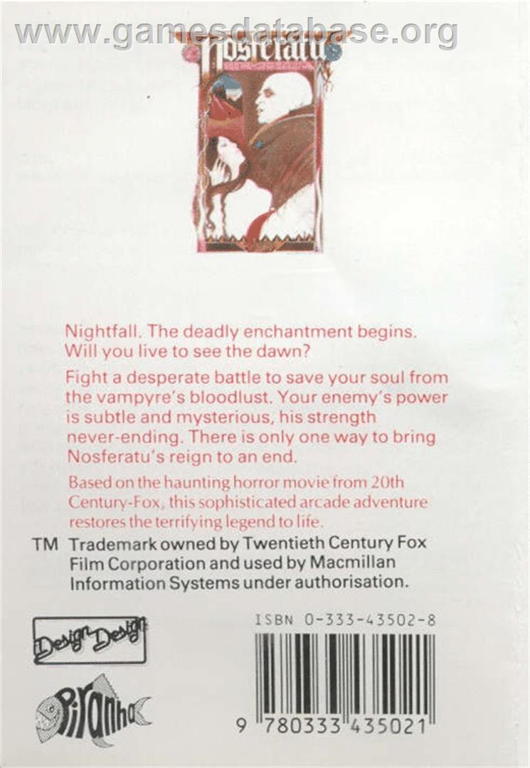 Nosferatu The Vampyre - Commodore 64 - Artwork - Box Back