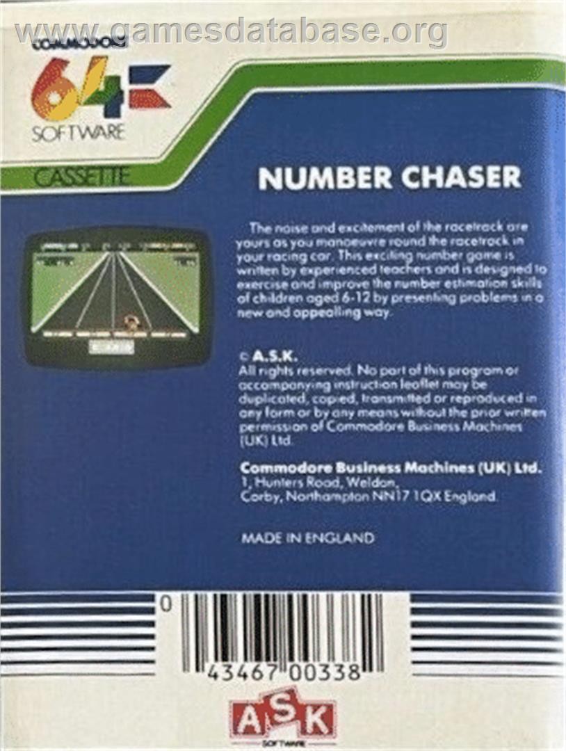 Number Chaser - Commodore 64 - Artwork - Box Back