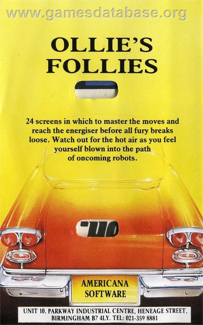 Ollie's Follies - Commodore 64 - Artwork - Box Back