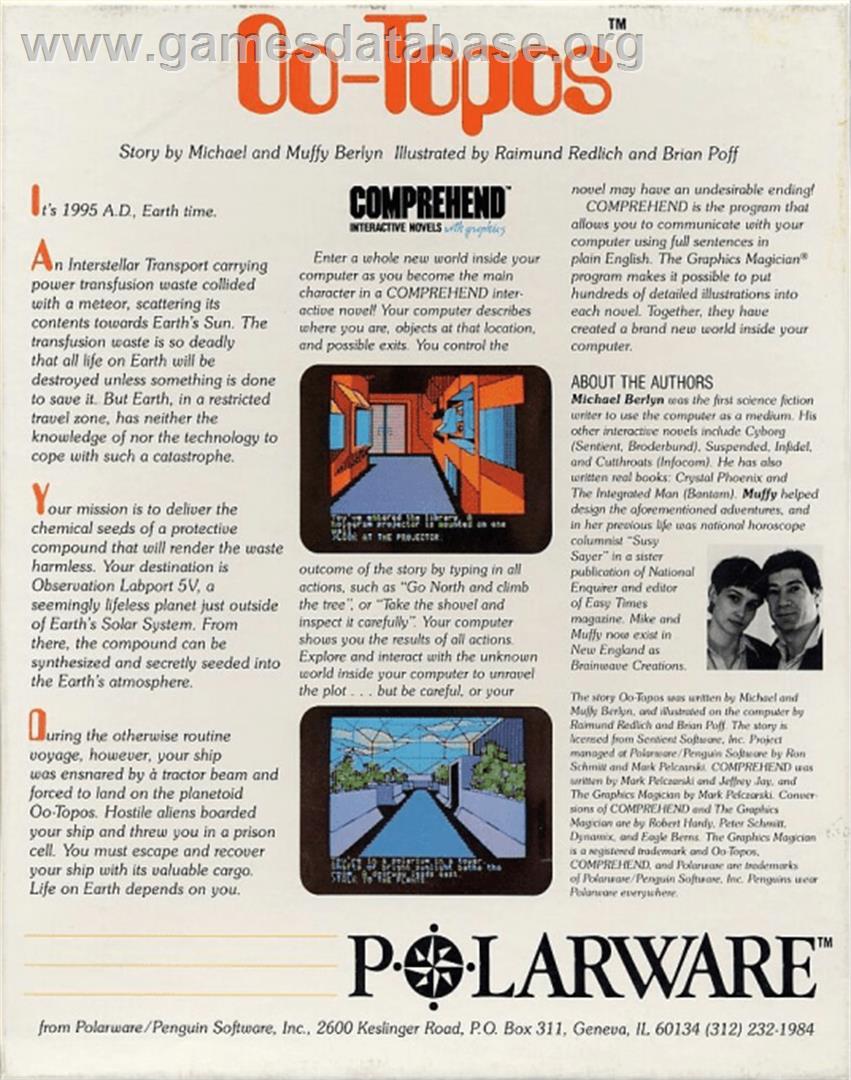 Oo-Topos - Commodore 64 - Artwork - Box Back