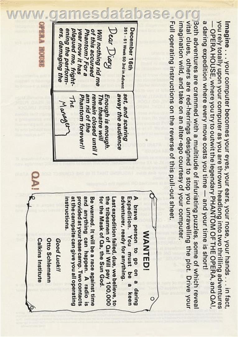 Opera House - Commodore 64 - Artwork - Box Back