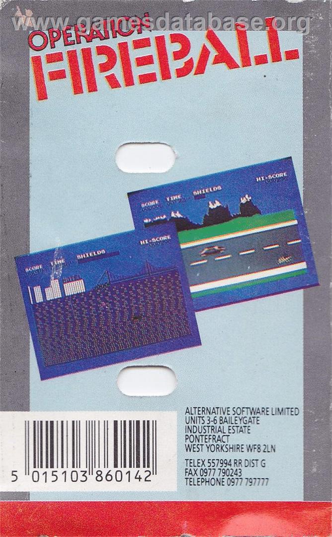 Operation Fireball - Commodore 64 - Artwork - Box Back