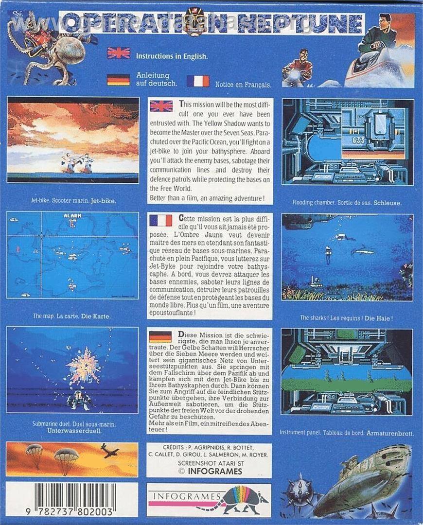 Operation Neptune (Infogrames) - Commodore 64 - Artwork - Box Back