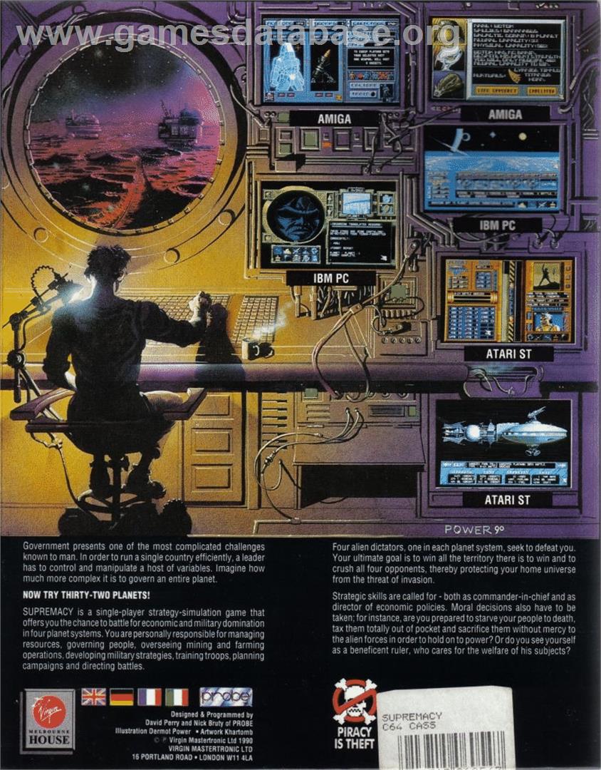 Overlord - Commodore 64 - Artwork - Box Back