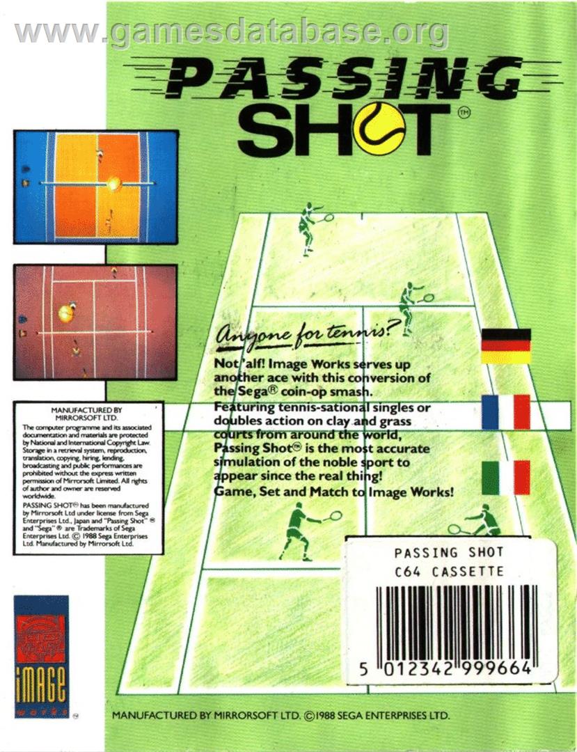 Passing Shot - Commodore 64 - Artwork - Box Back