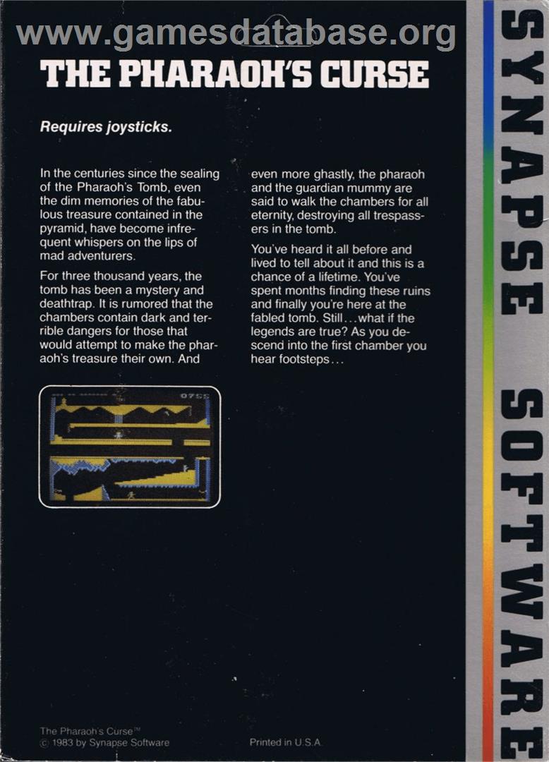 Pharaoh's Curse - Commodore 64 - Artwork - Box Back