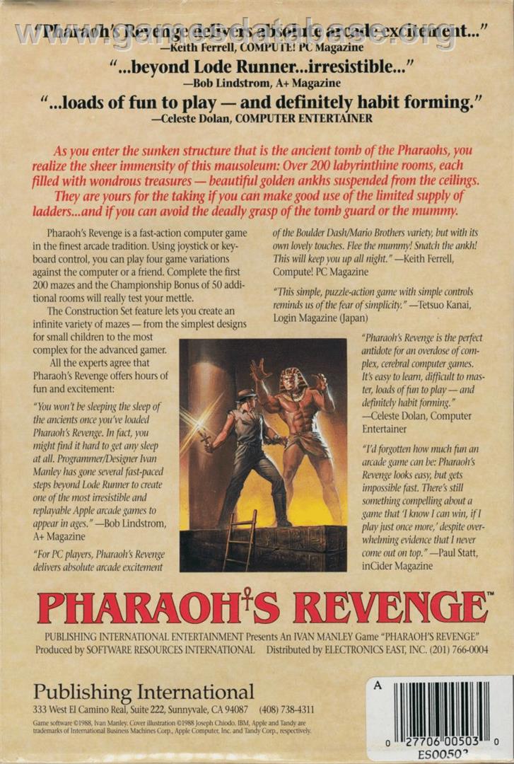 Pharaoh's Revenge - Commodore 64 - Artwork - Box Back